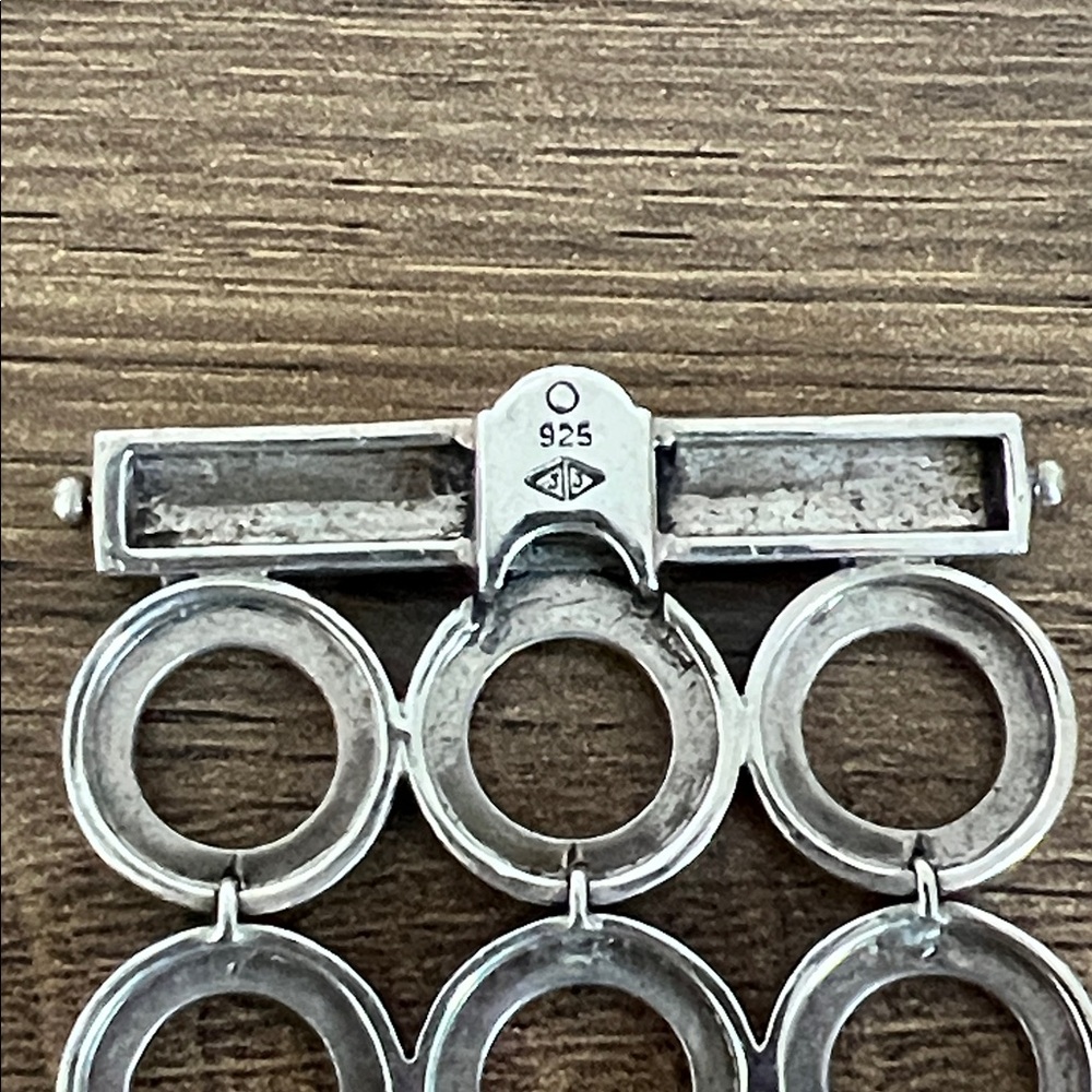 925 Sterling Silver Circle Link Statement Bracele… - image 6